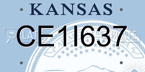 CE1I637 Kansas License Plate