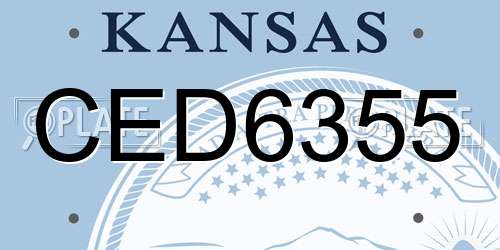 CED6355 Kansas License Plate