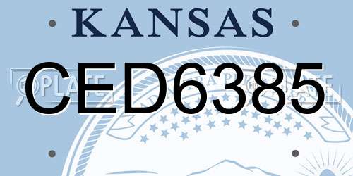 CED6385 Kansas License Plate