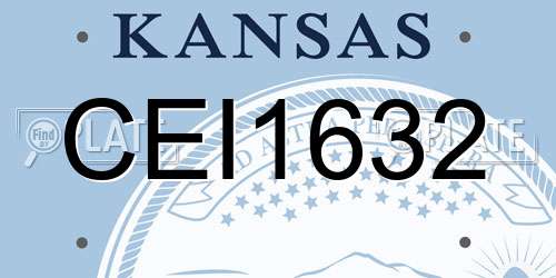 CEI1632 Kansas License Plate