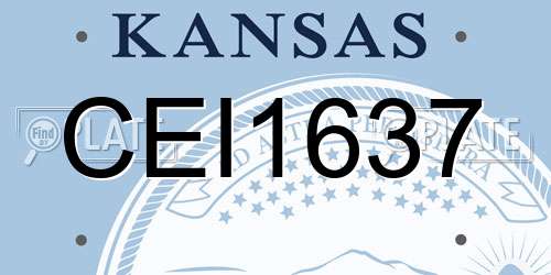CEI1637 Kansas License Plate