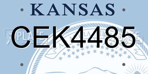 CEK4485 Kansas License Plate