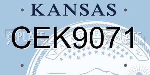 CEK9071 Kansas License Plate
