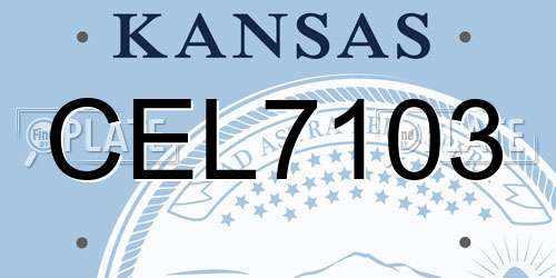 CEL7103 Kansas License Plate
