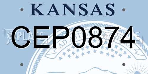CEP0874 Kansas License Plate