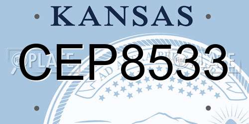 CEP8533 Kansas License Plate