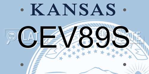 CEV89S Kansas License Plate
