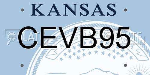 CEVB95 Kansas License Plate