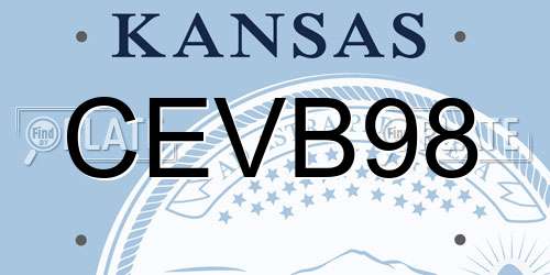 CEVB98 Kansas License Plate
