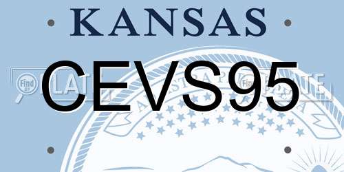 CEVS95 Kansas License Plate