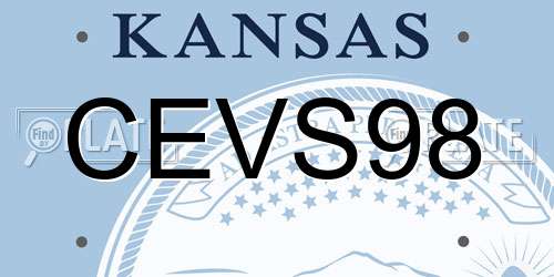 CEVS98 Kansas License Plate