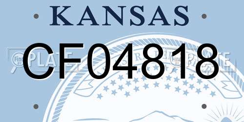 CF04818 Kansas License Plate