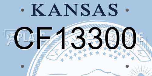 CF13300 Kansas License Plate