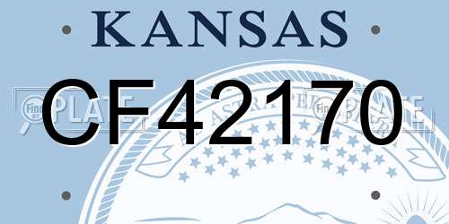 CF42170 Kansas License Plate