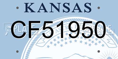 CF51950 Kansas License Plate
