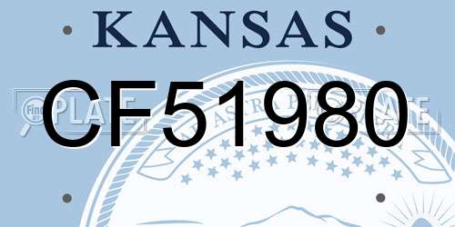 CF51980 Kansas License Plate