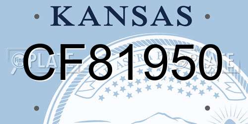 CF81950 Kansas License Plate