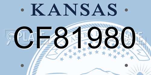 CF81980 Kansas License Plate