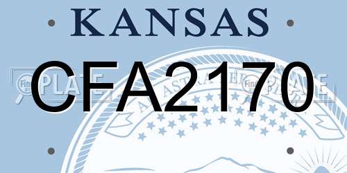 CFA2170 Kansas License Plate