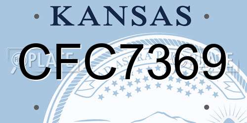 CFC7369 Kansas License Plate