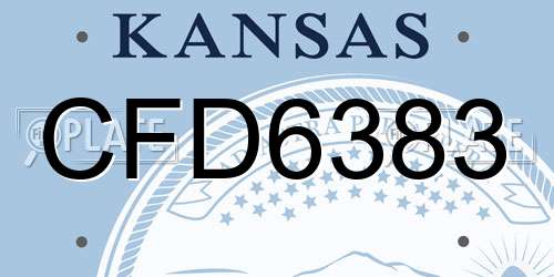 CFD6383 Kansas License Plate