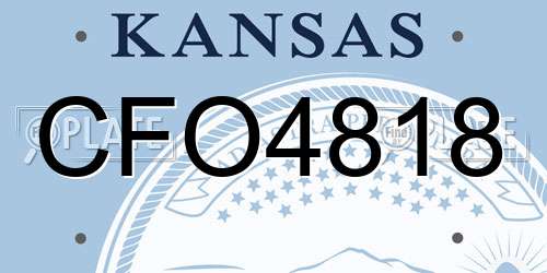 CFO4818 Kansas License Plate
