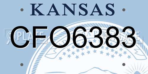 CFO6383 Kansas License Plate