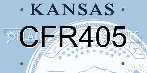 CFR405 Kansas License Plate