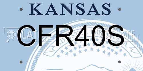 CFR40S Kansas License Plate