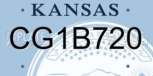 CG1B720 Kansas License Plate