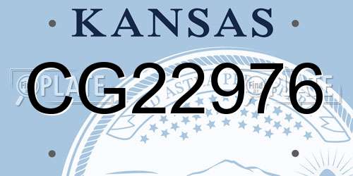 CG22976 Kansas License Plate