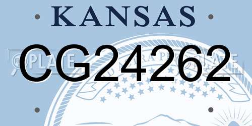 CG24262 Kansas License Plate