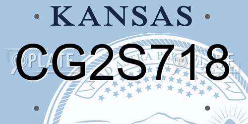 CG2S718 Kansas License Plate
