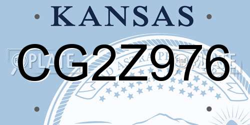 CG2Z976 Kansas License Plate