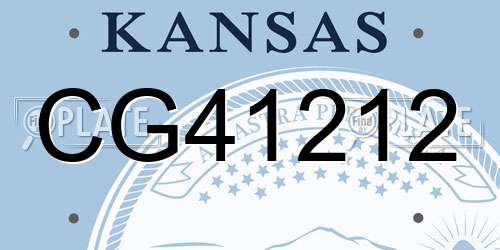 CG41212 Kansas License Plate