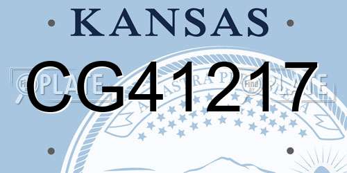 CG41217 Kansas License Plate