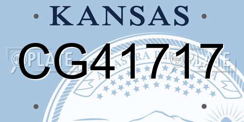 CG41717 Kansas License Plate