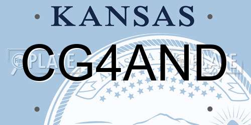 CG4AND Kansas License Plate