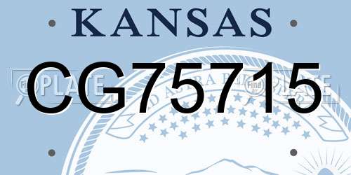 CG75715 Kansas License Plate