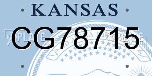 CG78715 Kansas License Plate