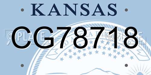 CG78718 Kansas License Plate