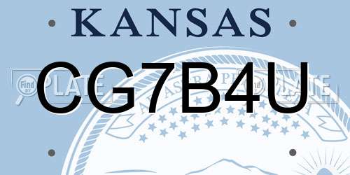 CG7B4U Kansas License Plate