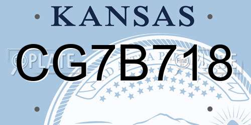 CG7B718 Kansas License Plate