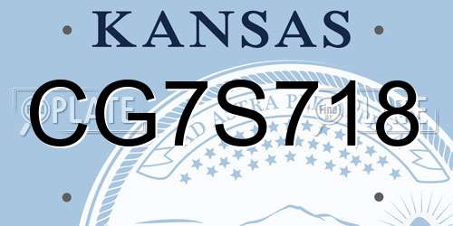 CG7S718 Kansas License Plate