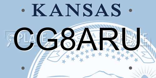 CG8ARU Kansas License Plate