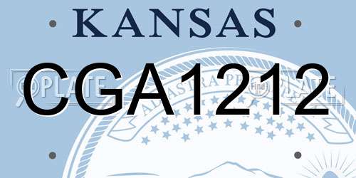 CGA1212 Kansas License Plate