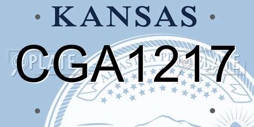 CGA1217 Kansas License Plate