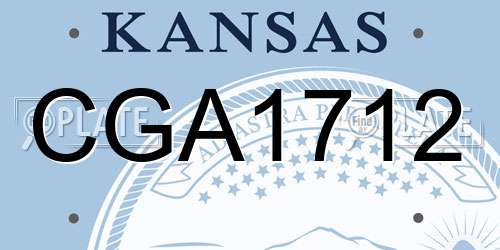 CGA1712 Kansas License Plate