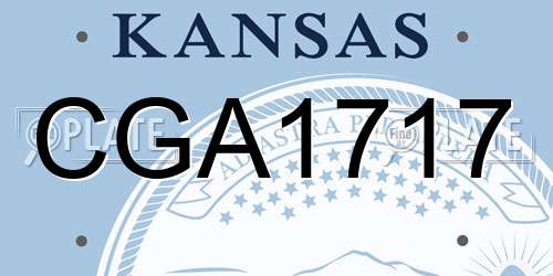 CGA1717 Kansas License Plate