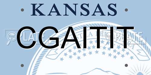 CGAITIT Kansas License Plate